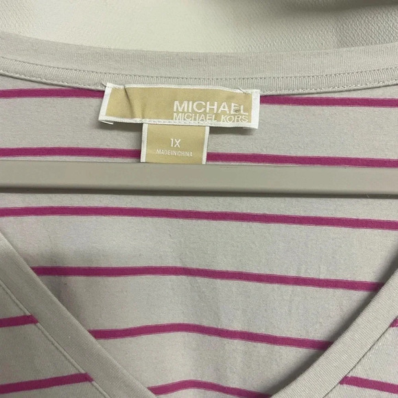 Michael Kors 1X top pink/white - Picture 2 of 5